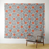 Seamless floral pattern with vibrant orange flower タペストリー (インサイチュ(横))
