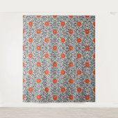 Seamless floral pattern with vibrant orange flower タペストリー (正面)
