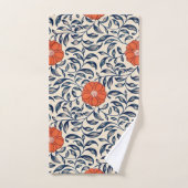 Seamless floral pattern with vibrant orange flower バスタオルセット (ハンドタオル)