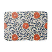 Seamless floral pattern with vibrant orange flower バスマット (正面)