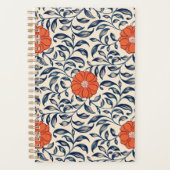 Seamless floral pattern with vibrant orange flower プランナー手帳 (正面)