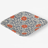 Seamless floral pattern with vibrant orange flower ペーパープレート (傾斜あり)