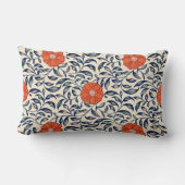 Seamless floral pattern with vibrant orange flower ランバークッション (裏面)