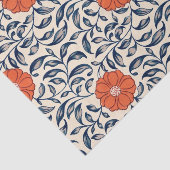 Seamless floral pattern with vibrant orange flower 薄葉紙 (詳細)