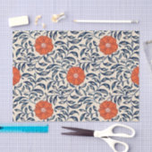 Seamless floral pattern with vibrant orange flower 薄葉紙 (クラフト)