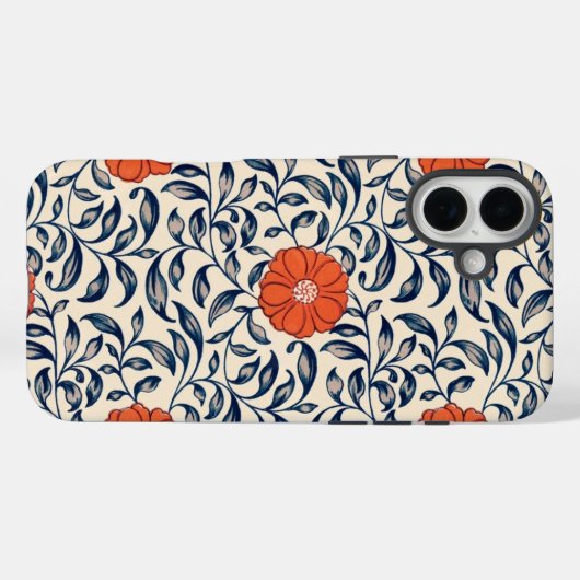 Seamless floral pattern with vibrant orange flower Case-Mate iPhoneケース (裏面 (横))