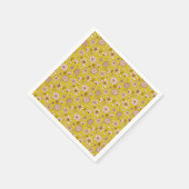 Seamless Floral pattern yellow スタンダードカクテルナプキン (角)