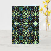 Seamless Floral Symmetrical Pattern カード (黄色い花)