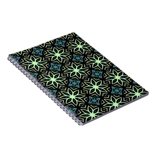 Seamless Floral Symmetrical Pattern ノートブック (右側)