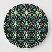 Seamless Floral Symmetrical Pattern ラージ壁時計 (正面)