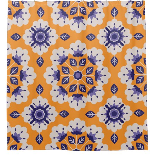 seamless floral vintage pattern シャワーカーテン (正面)