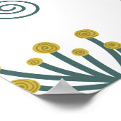 Seamless flowers background in Scandinavian style. ポスター (角)