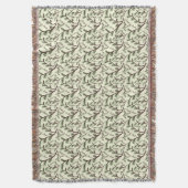 Seamless Forest Leaves Pattern Dark Botanical  スローブランケット (正面縦)