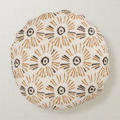 Seamless geometric batik floral pattern on autumn ラウンドクッション (裏面)