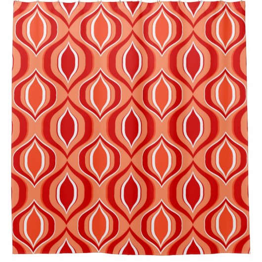 Seamless geometric ethnic pattern. Red, brown orna シャワーカーテン (正面)