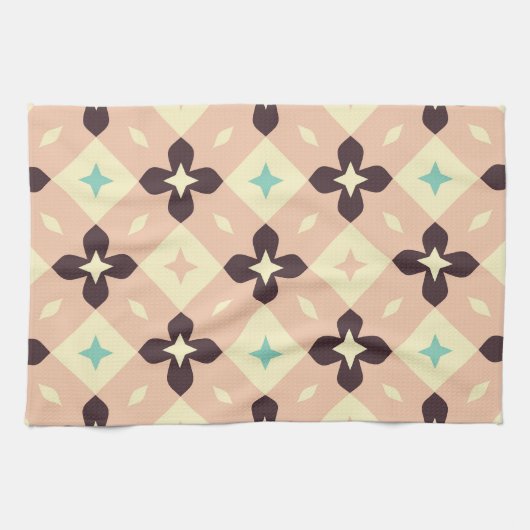 Seamless geometric floral  pattern キッチンタオル (横)