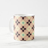 Seamless geometric floral  pattern コーヒーマグカップ (正面左)