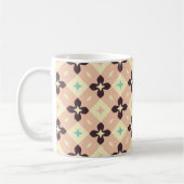 Seamless geometric floral  pattern コーヒーマグカップ (左)
