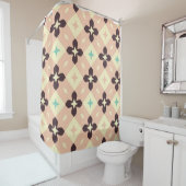 Seamless geometric floral  pattern シャワーカーテン (インサイチュ)
