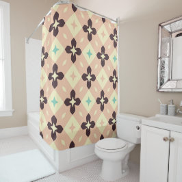 Seamless geometric floral  pattern シャワーカーテン