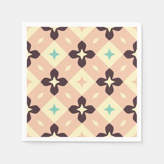 Seamless geometric floral  pattern スタンダードカクテルナプキン (正面)