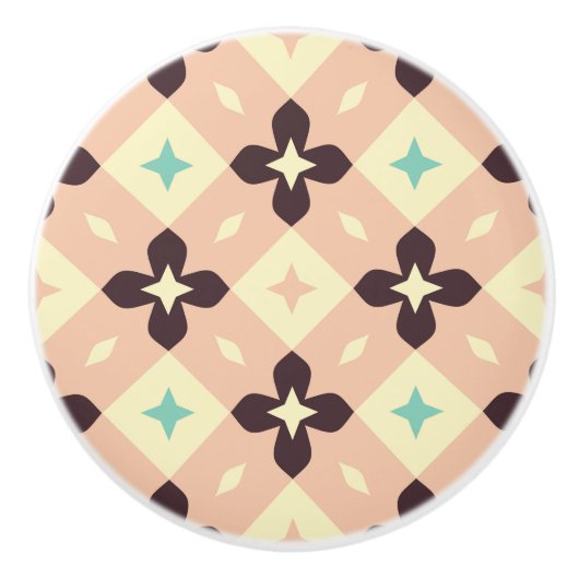Seamless geometric floral  pattern セラミックノブ (正面)