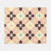 Seamless geometric floral  pattern フリースブランケット (正面(横))