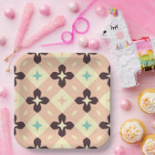 Seamless geometric floral  pattern ペーパープレート (パーティー)