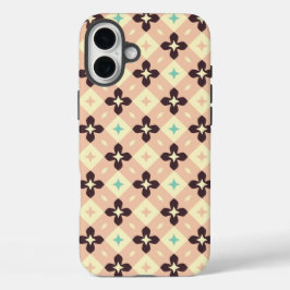 Seamless geometric floral  pattern iPhone 16 plusケース