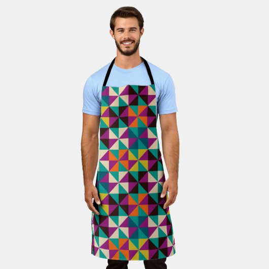 Seamless geometric pattern エプロン (着用した状態)