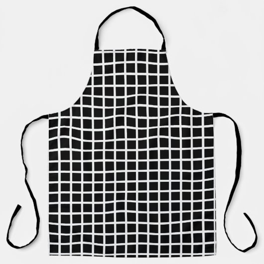 Seamless geometric pattern. Black square on white エプロン (正面)