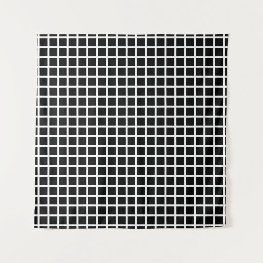 Seamless geometric pattern. Black square on white  タペストリー (正面)