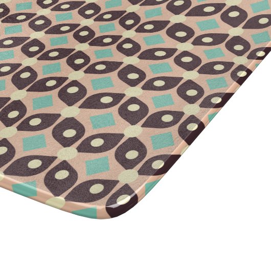 Seamless geometric pattern in dark brown leaf  カッティングボード (角)