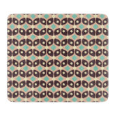 Seamless geometric pattern in dark brown leaf  カッティングボード (正面)