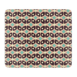 Seamless geometric pattern in dark brown leaf  カッティングボード