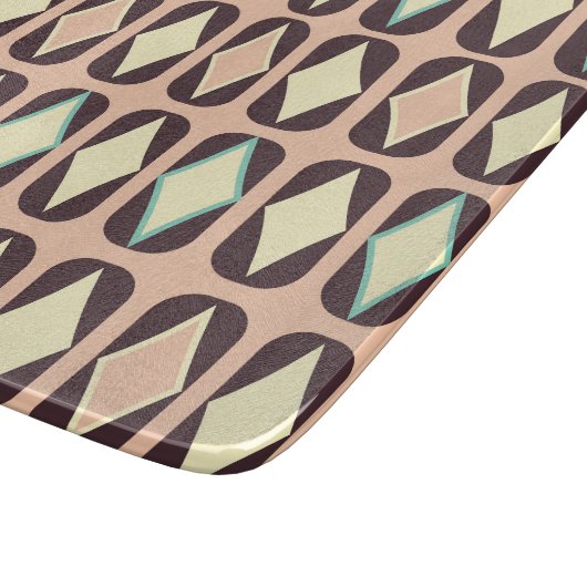 Seamless geometric pattern in dark brown leaf  カッティングボード (角)