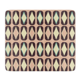 Seamless geometric pattern in dark brown leaf  カッティングボード