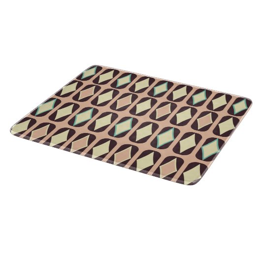 Seamless geometric pattern in dark brown leaf  カッティングボード (角)