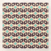 Seamless geometric pattern in dark brown leaf  ガラスコースター (正面)