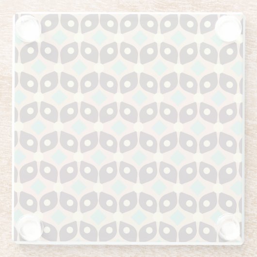 Seamless geometric pattern in dark brown leaf  ガラスコースター (裏面)