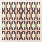 Seamless geometric pattern in dark brown leaf  ガラスコースター (正面)