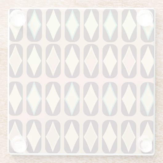 Seamless geometric pattern in dark brown leaf  ガラスコースター (裏面)