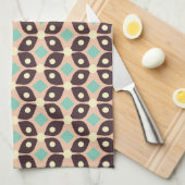 Seamless geometric pattern in dark brown leaf  キッチンタオル (四つ折り)