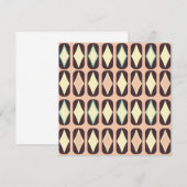 Seamless geometric pattern in dark brown leaf  サンキューカード (正面/裏面)