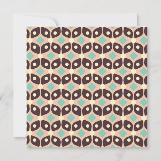Seamless geometric pattern in dark brown leaf  サンキューカード (正面)