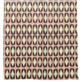 Seamless geometric pattern in dark brown leaf  シャワーカーテン (正面)