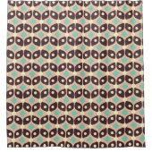 Seamless geometric pattern in dark brown leaf  シャワーカーテン (正面)