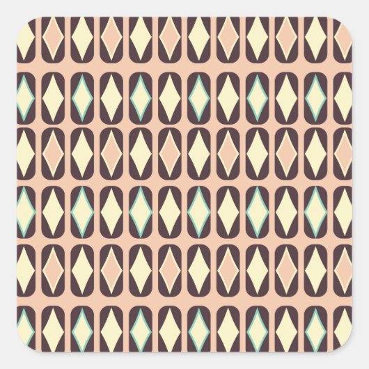 Seamless geometric pattern in dark brown leaf  スクエアシール (正面)