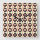 Seamless geometric pattern in dark brown leaf  スクエア壁時計 (正面)