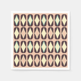 Seamless geometric pattern in dark brown leaf  スタンダードカクテルナプキン